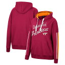 RVA fB[X p[J[EXEFbgVc AE^[ Virginia Tech Hokies Colosseum Women's Serena Oversized Sleeve Striping Pullover Hoodie Maroon