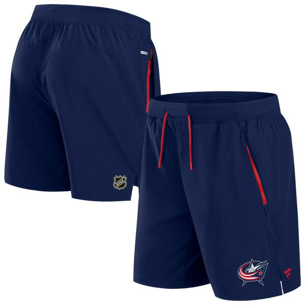 ファナティクス メンズ ハーフ&ショーツ ボトムス Columbus Blue Jackets Fanatics Authentic Pro Rink Performance Shorts Navy