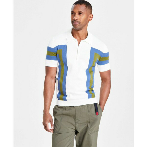 ヒューゴボス メンズ ポロシャツ トップス Men's Short Sleeve Colorblocked Polo Sweater Open Whiteのサムネイル