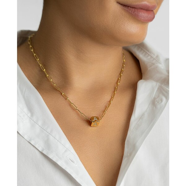 ɥ˥ ǥ ͥå쥹硼ڥȥȥå ꡼ 14K Gold-Plated Initial Cube Paperclip Necklace Gold- X