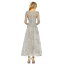 ޥå ǥ ԡ ȥåץ Women's Embellished Wrap Over 3/4 Sleeve Dress Platinum