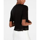 ロビービー レディース ニット&セーター アウター Petite Short-Sleeve Eyelet-Trim Shrug Black