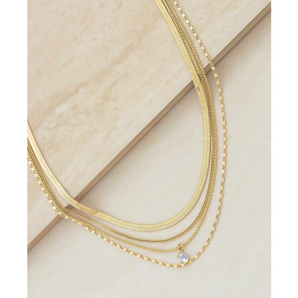 GeBJ fB[X lbNXE`[J[Ey_ggbv ANZT[ Multi-Chain Layered Gold Plated Necklace Gold Plated