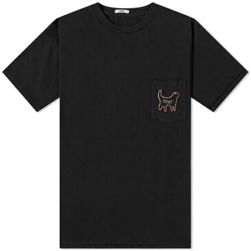 ボーディ メンズ Tシャツ トップス BODE Sport Dog Pocket Tee Black