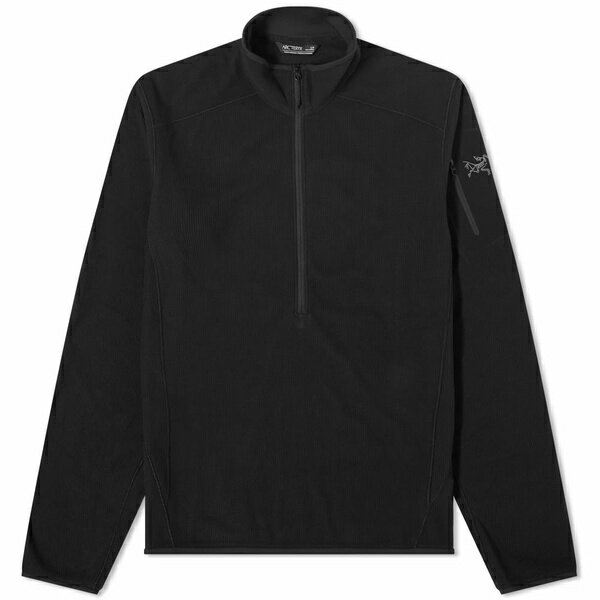 アークテリクス メンズ パーカー・スウェットシャツ アウター Arc'teryx Delta LT Zip Neck Waffle Fleece Black