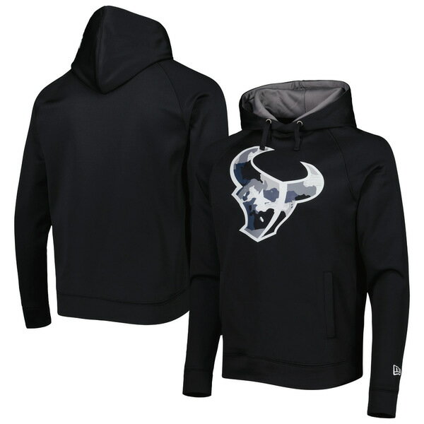 ニューエラ メンズ パーカー・スウェットシャツ アウター Houston Texans New Era Training Collection Raglan Pullover Hoodie Black