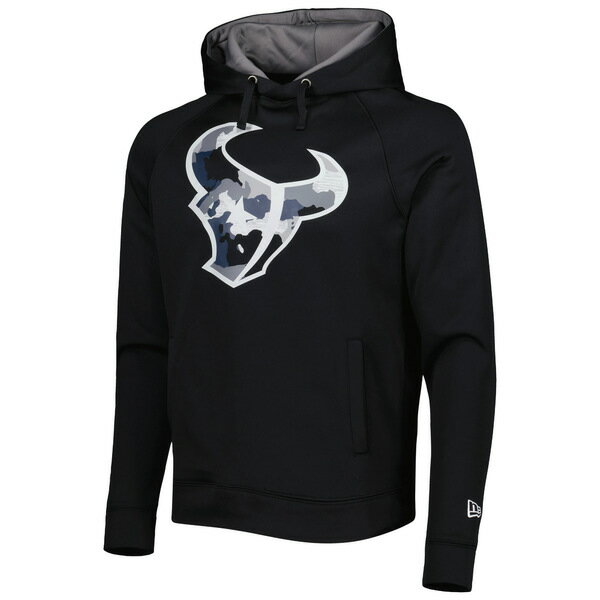 ニューエラ メンズ パーカー・スウェットシャツ アウター Houston Texans New Era Training Collection Raglan Pullover Hoodie Black