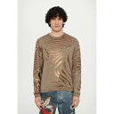 ロベルトカヴァリ メンズ ニット&セーター アウター COLOURED ZEBRA LONG - Jumper - kaki/bronze