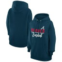 カールバンクス レディース パーカー・スウェットシャツ アウター Atlanta Braves GIII 4Her by Carl Banks Women's TriBlend Team Fleece Pullover Hoodie Navy