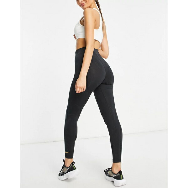 ナイキ レディース レギンス ボトムス Nike Dance Pack high-waisted all over logo tights in black Black