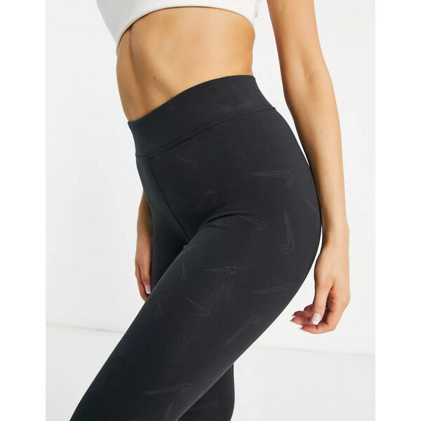 ナイキ レディース レギンス ボトムス Nike Dance Pack high-waisted all over logo tights in black Black