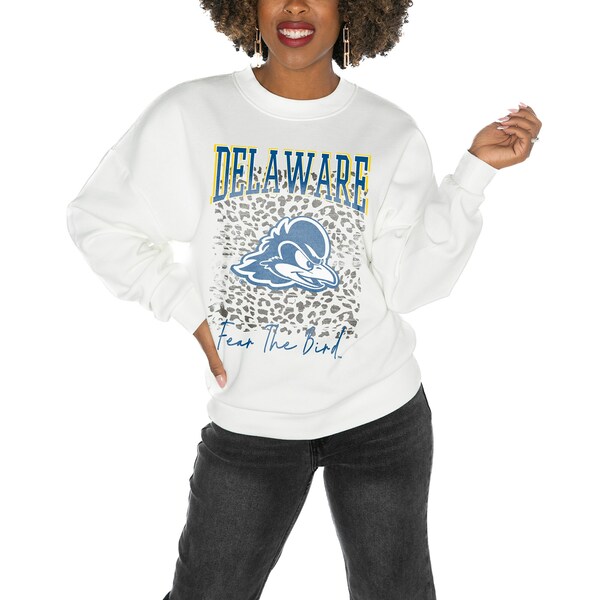 Q[fC fB[X p[J[EXEFbgVc AE^[ Delaware Fightin' Blue Hens Gameday Couture Women's Drop Shoulder Fleece Drop Pullover Sweatshirt White