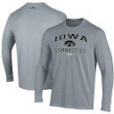 アンダーアーマー メンズ Tシャツ トップス Iowa Hawkeyes Under Armour Gymnastics Performance Long Sleeve TShirt Gray