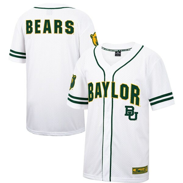 コロシアム メンズ ユニフォーム トップス Baylor Bears Colosseum Free Spirited Mesh ButtonUp Baseball Jersey White