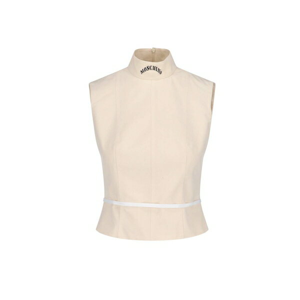 モスキーノ レディース カットソー トップス Cotton Garbadine Top White