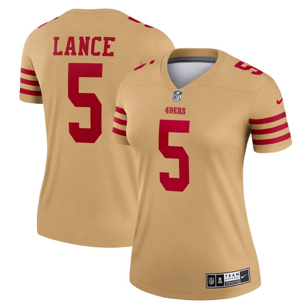 ナイキ レディース ユニフォーム トップス Trey Lance San Francisco 49ers Nike Women's Team Inverted Legend Jersey Gold