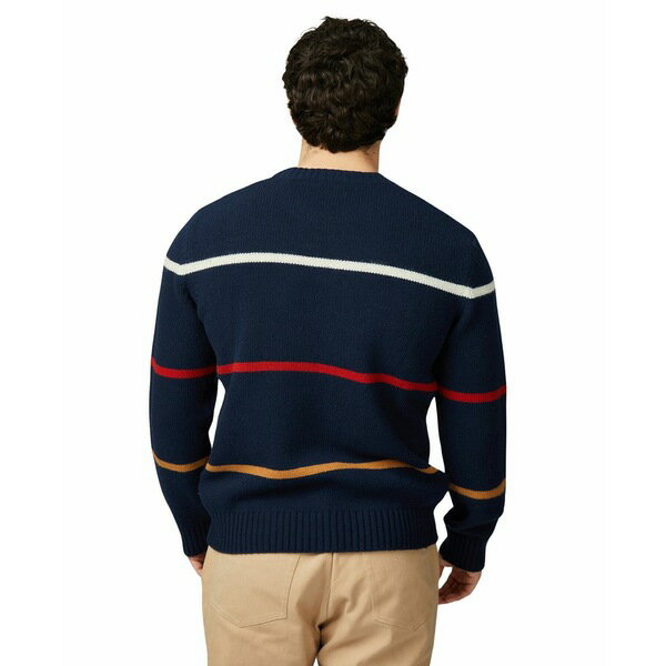 ベンシャーマン メンズ ニット&セーター アウター Men's Cable Stripe Crew Neck Sweater Dark Navy