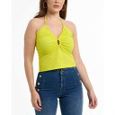 ベベ レディース カットソー トップス Women's Self-Tie Tunneled Halter Cutout Top Sulphur spring