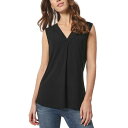 ジョーンズニューヨーク レディース カットソー トップス Women's Crepe Sleeveless V-Neck Top Jones Black