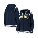 スターター レディース パーカー・スウェットシャツ アウター Women's Navy Milwaukee Brewers Vintage-Like Full-...