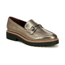 フランコサルト レディース スリッポン・ローファー シューズ Women's Colette Almond Toe Lug Sole Loafers Pewter Metallic Faux Leather(4)
