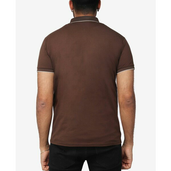 GbNXC Y |Vc gbvX Men's Basic Comfort Tipped Polo Shirt Dark Brown