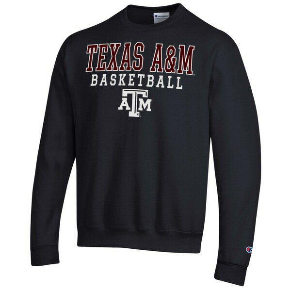 チャンピオン メンズ パーカー スウェットシャツ アウター Texas A M Aggies Champion Basketball Stack Pullover Crewneck Sweatshirt Black