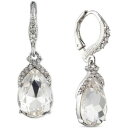 ジバンシー レディース ピアス＆イヤリング アクセサリー Pavé-Crowned Pear-Shape Crystal Drop Earrings Silver