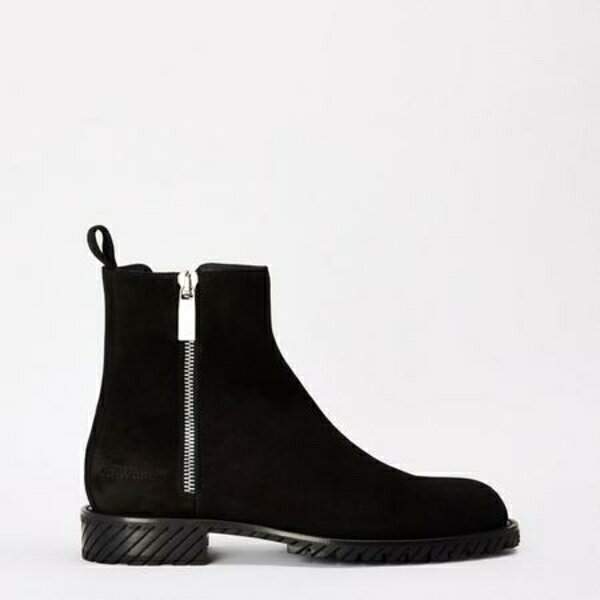 オフホワイト メンズ ブーツ シューズ Men's Flat Ankle Boots