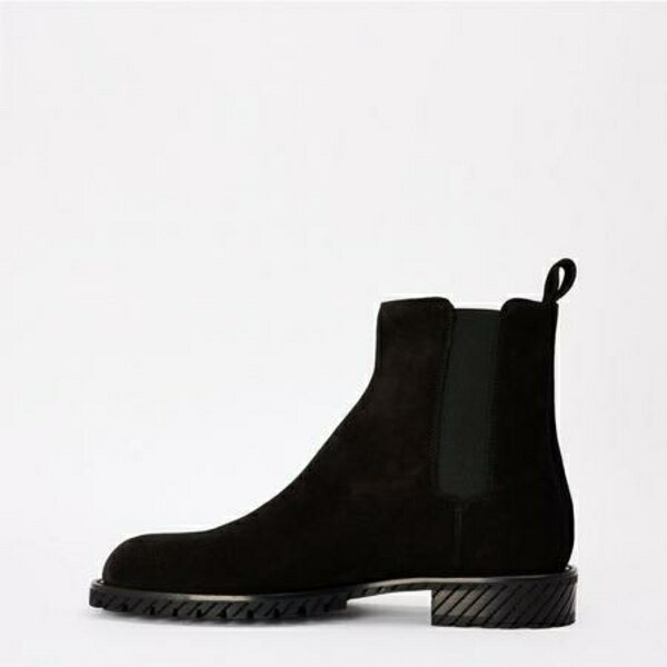 オフホワイト メンズ ブーツ シューズ Men's Flat Ankle Boots