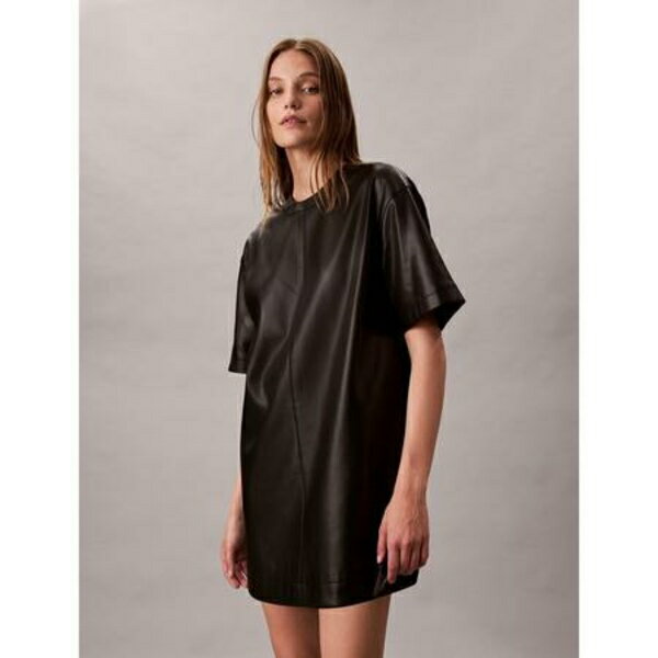 カルバンクライン レディース ワンピース トップス CKJ F Leather T Dr Ld54