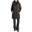 ダナ キャラン ニューヨーク レディース ジャケット&ブルゾン アウター Women's Bibbed Hooded Zip-Front Puffer Coat Bitter(4)