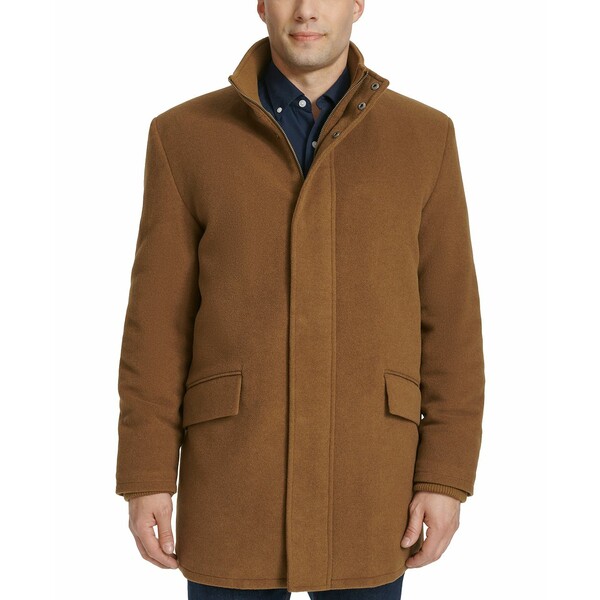 コールハーン メンズ ジャケット&ブルゾン アウター Men's Full-Zip Stand-Collar Car Coat Camel