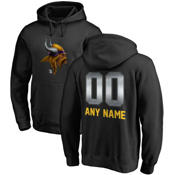 եʥƥ  ѡåȥ  Minnesota Vikings NFL Pro Line by Fanatics Branded Personalized Midnight Mascot Pullover Hoodie Black