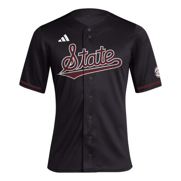 アディダス メンズ ユニフォーム トップス Mississippi State Bulldogs adidas Replica Baseball Jersey Black