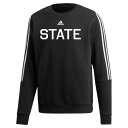 アディダス アディダス メンズ パーカー・スウェットシャツ アウター Mike Leach Mississippi State Bulldogs adidas ThreeStripe Pullover Sweatshirt Black