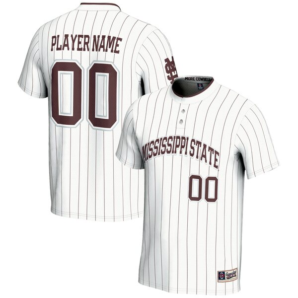 ゲームデイグレーツ メンズ ユニフォーム トップス Mississippi State Bulldogs GameDay Greats Unisex NIL PickAPlayer Lightweight Softball Jersey White