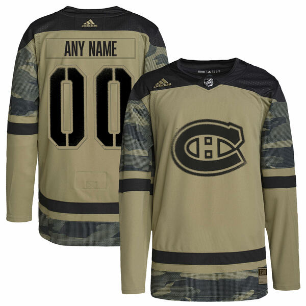 アディダス メンズ ユニフォーム トップス Montreal Canadiens adidas Logo Military Appreciation Team Authentic Custom Practice Jersey Camo