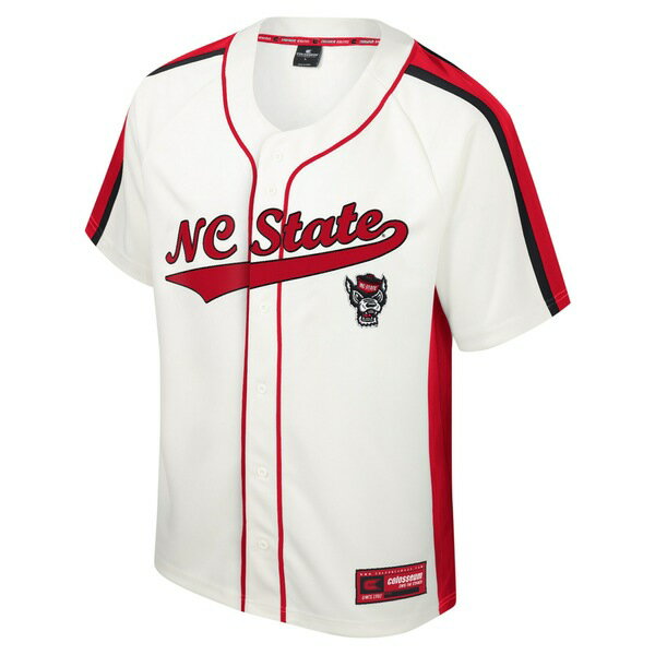 コロシアム メンズ ユニフォーム トップス NC State Wolfpack Colosseum Ruth ButtonUp Baseball Jersey Cream