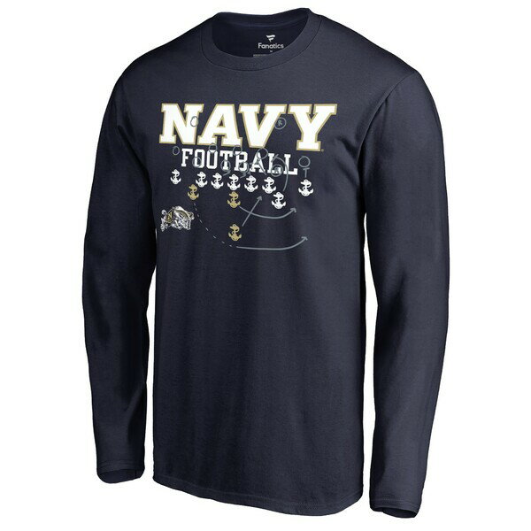 ファナティクス メンズ Tシャツ トップス Navy Midshipmen Fanatics Branded Navy Midshipmen Hometown Collection Triple Option Long Sleeve TShirt Navy