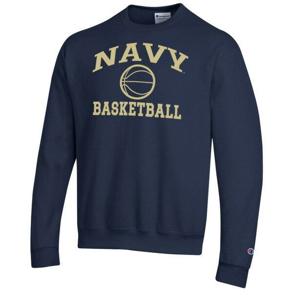 チャンピオン メンズ パーカー・スウェットシャツ アウター Navy Midshipmen Champion Basketball Icon Pullover Crewneck Sweatshirt Navy