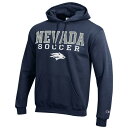 チャンピオン メンズ パーカー スウェットシャツ アウター Nevada Wolf Pack Champion Soccer Stack Logo Powerblend Pullover Hoodie Navy