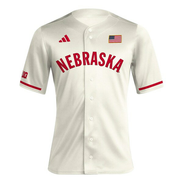 アディダス メンズ ユニフォーム トップス Nebraska Huskers adidas Replica Baseball Jersey Cream