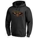 ファナティクス メンズ パーカー スウェットシャツ アウター New Orleans Pelicans Fanatics Branded Hardwood Pullover Hoodie Black