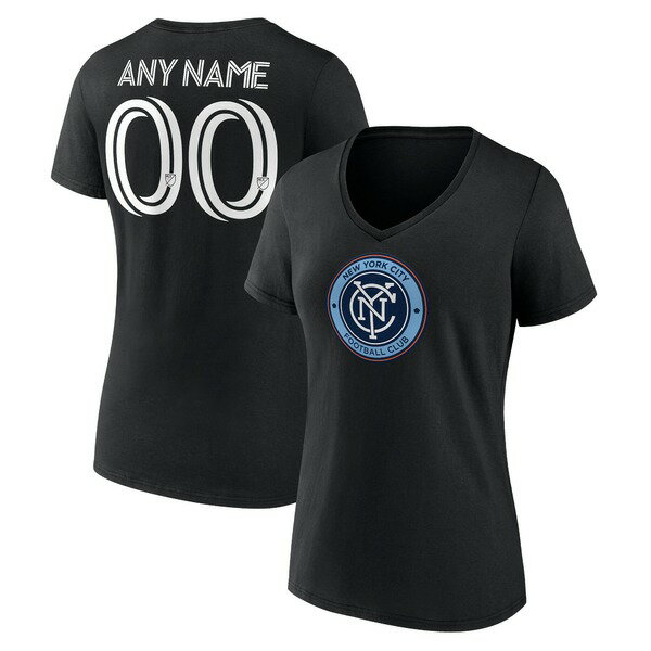 եʥƥ ǥ T ȥåץ New York City FC Fanatics Branded Women's Custom VNeck TShirt Black