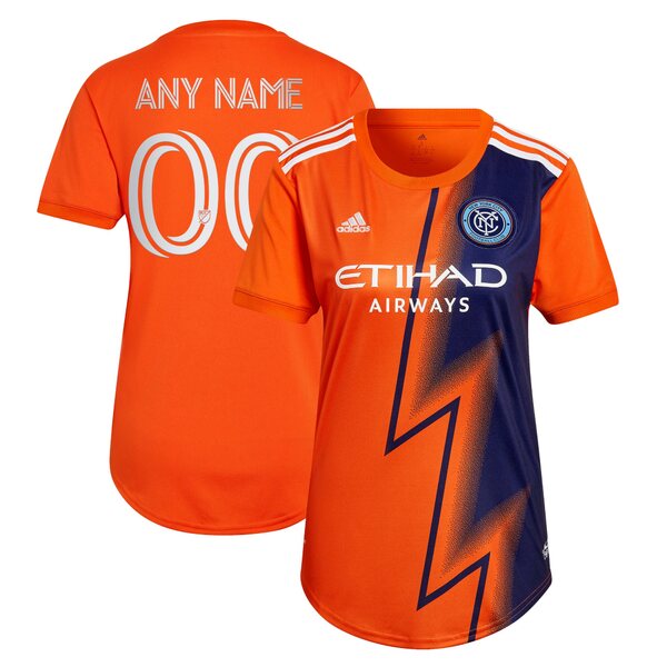 AfB_X fB[X jtH[ gbvX New York City FC adidas Women's 2022 The Volt Kit Replica Custom Jersey Orange