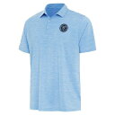 アンティグア メンズ ポロシャツ トップス New York City FC Antigua Layout Polo Heather Sky Blue