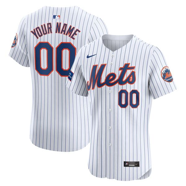 ʥ  ˥ե ȥåץ New York Mets Nike Home Elite Custom Patch Jersey White