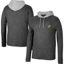 コロシアム メンズ Tシャツ トップス Oregon Ducks Colosseum Ballot WaffleKnit Thermal Long Sleeve Hoodie TShirt Black