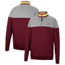 コロシアム メンズ ユニフォーム トップス Arizona State Sun Devils Colosseum Be the Ball QuarterZip Top Heathered Gray/Maroon